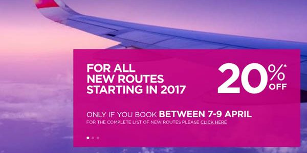 WizzAir со 20% попуст на новите релации